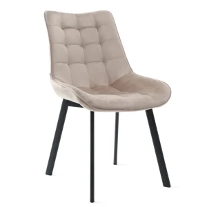 Krzeslo Colin Welurowe Bezowe 53X61X88 Cm