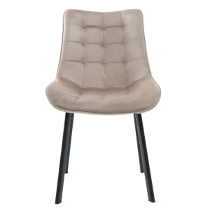 Krzeslo Colin Welurowe Bezowe 53X61X88 Cm