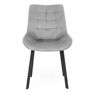 Krzeslo Colin Welurowe Szare 53X61X88 Cm