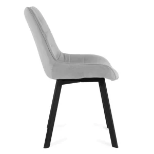 Krzeslo Colin Welurowe Szare 53X61X88 Cm