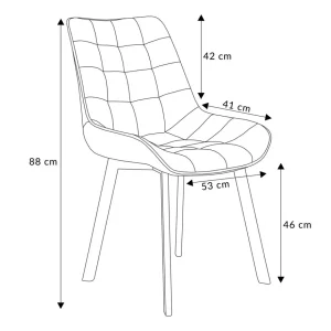 Krzeslo Colin Welurowe Szare 53X61X88 Cm