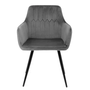 Krzeslo Etienne Welurowe Szare 56X61X86 Cm
