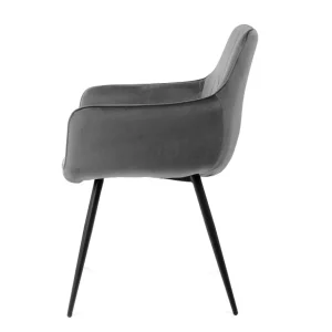 Krzeslo Etienne Welurowe Szare 56X61X86 Cm
