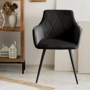 Krzeslo Fellice Welurowe Czarne 56X61X86 Cm