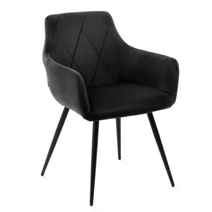 Krzeslo Fellice Welurowe Czarne 56X61X86 Cm