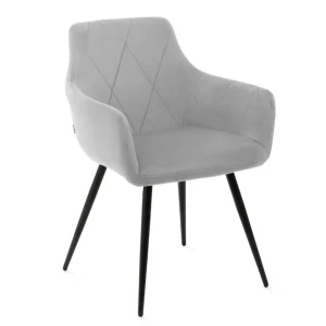 Krzeslo Fellice Welurowe Szare 56X61X86 Cm