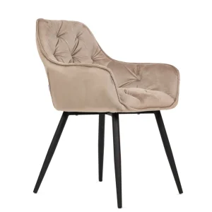 Krzeslo Flossi Welurowe Bezowe 57X63X84 Cm