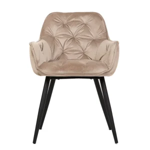 Krzeslo Flossi Welurowe Bezowe 57X63X84 Cm