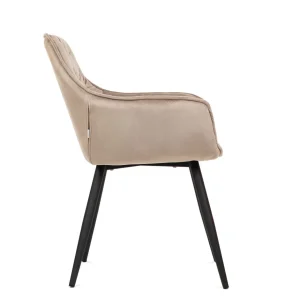 Krzeslo Flossi Welurowe Bezowe 57X63X84 Cm