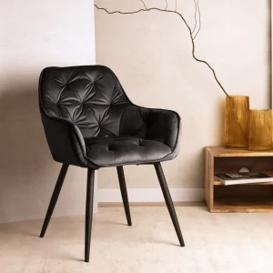 Krzeslo Flossi Welurowe Czarne 57X63X84 Cm