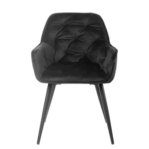 Krzeslo Flossi Welurowe Czarne 57X63X84 Cm