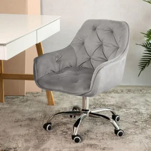 Krzeslo Flossi Welurowe Obrotowe Szare 57X65X90 Cm