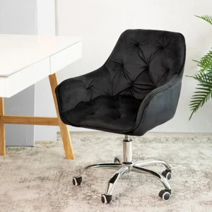 Krzeslo Flossi Welurowe Obrotowe Czarne 57X65X90 Cm