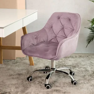 Krzeslo Flossi Welurowe Obrotowe Rozowe 57X65X90 Cm