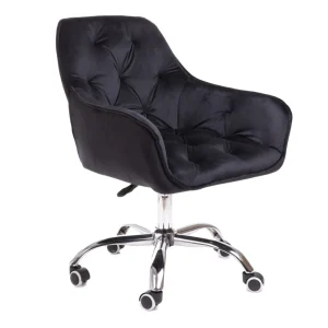 Krzeslo Flossi Welurowe Obrotowe Czarne 57X65X90 Cm