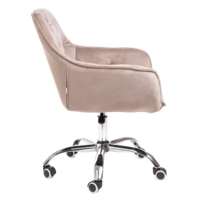 Krzeslo Flossi Welurowe Obrotowe Bezowe 57X65X90 Cm