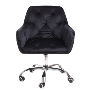 Krzeslo Flossi Welurowe Obrotowe Czarne 57X65X90 Cm