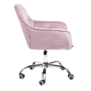 Krzeslo Flossi Welurowe Obrotowe Rozowe 57X65X90 Cm