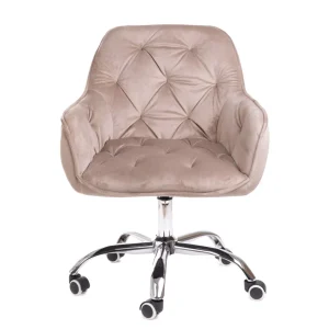 Krzeslo Flossi Welurowe Obrotowe Bezowe 57X65X90 Cm