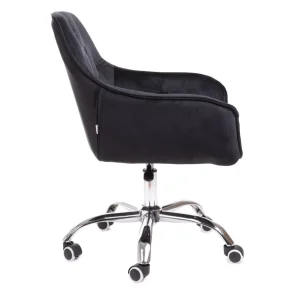 Krzeslo Flossi Welurowe Obrotowe Czarne 57X65X90 Cm