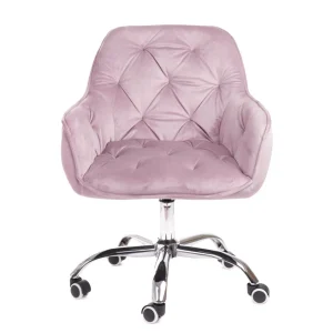 Krzeslo Flossi Welurowe Obrotowe Rozowe 57X65X90 Cm