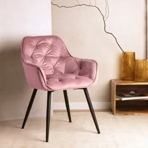 Krzeslo Flossi Welurowe Rozowe 57X63X84 Cm