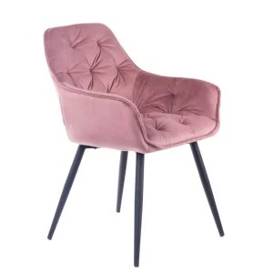 Krzeslo Flossi Welurowe Rozowe 57X63X84 Cm