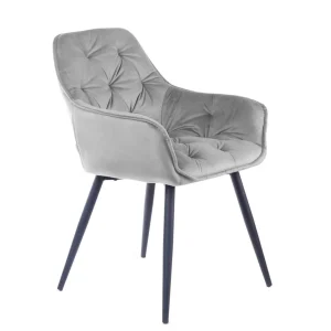 Krzeslo Flossi Welurowe Szare 57X63X84 Cm