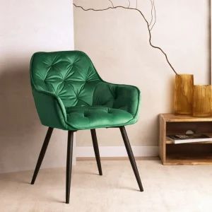 Krzeslo Flossi Welurowe Zielone 57X63X84 Cm