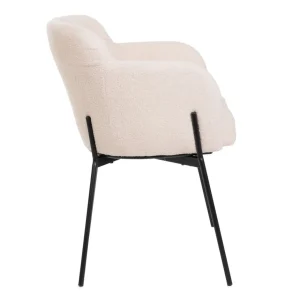 Krzeslo Fluffy Bezowe W Tkaninie Teddy 57X60X78 Cm