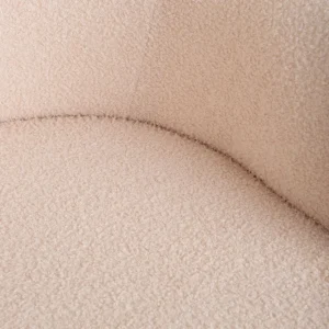 Krzeslo Fluffy Bezowe W Tkaninie Teddy 57X60X78 Cm