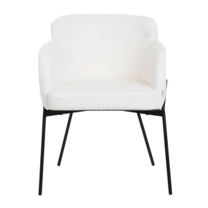 Krzeslo Fluffy Ecru W Tkaninie Teddy 57X60X78 Cm