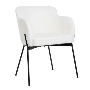 Krzeslo Fluffy Ecru W Tkaninie Teddy 57X60X78 Cm