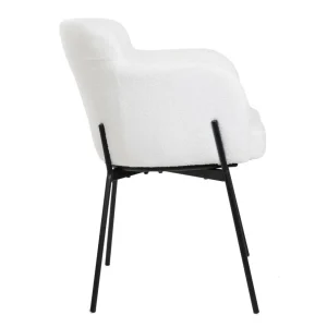 Krzeslo Fluffy Ecru W Tkaninie Teddy 57X60X78 Cm