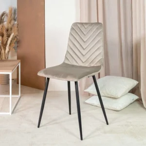 Krzeslo Gunhild Welurowe Bezowe 44X57X88 Cm