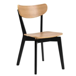 Krzeslo Haveri! Drewniane Czarne-Naturalne 55X45X79,5 Cm