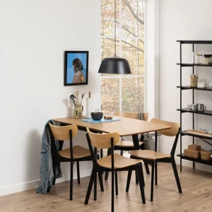 Krzeslo Haveri! Drewniane Czarne-Naturalne 55X45X79,5 Cm