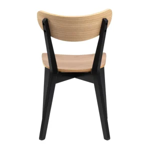 Krzeslo Haveri! Drewniane Czarne-Naturalne 55X45X79,5 Cm