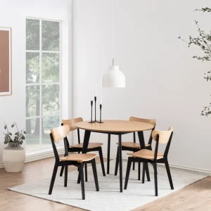 Krzeslo Haveri! Drewniane Czarne-Naturalne 55X45X79,5 Cm