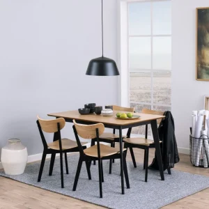 Krzeslo Haveri! Drewniane Czarne-Naturalne 55X45X79,5 Cm