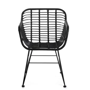 Krzeslo Jardin Plecione Czarne 57X62X81 Cm