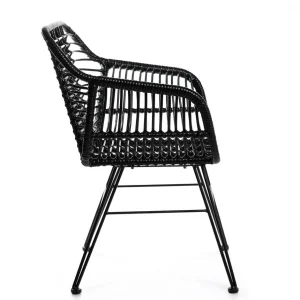 Krzeslo Jardin Plecione Czarne 57X62X81 Cm