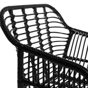 Krzeslo Jardin Plecione Czarne 57X62X81 Cm