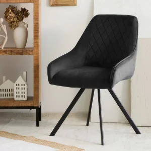 Krzeslo Laurent Obrotowe Welurowe Szare 54X55X85 Cm, Sh: 50Cm