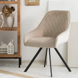 Krzeslo Laurent Obrotowe Welurowe Czarne 54X55X85 Cm, Sh: 50Cm