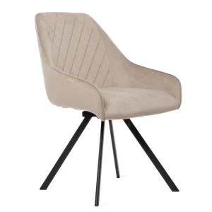 Krzeslo Laurent Obrotowe Welurowe Czarne 54X55X85 Cm, Sh: 50Cm