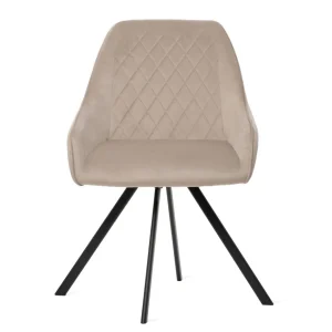 Krzeslo Laurent Obrotowe Welurowe Czarne 54X55X85 Cm, Sh: 50Cm