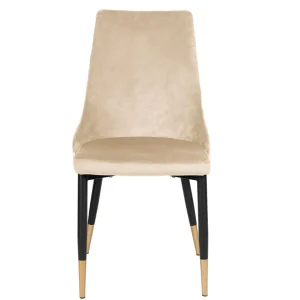 Krzeslo Logan Welurowe Bezowe 44X44X92 Cm