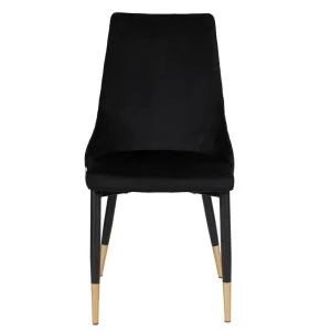Krzeslo Logan Welurowe Czarne 44X44X92 Cm