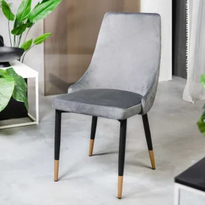Krzeslo Logan Welurowe Szare 44X44X92 Cm